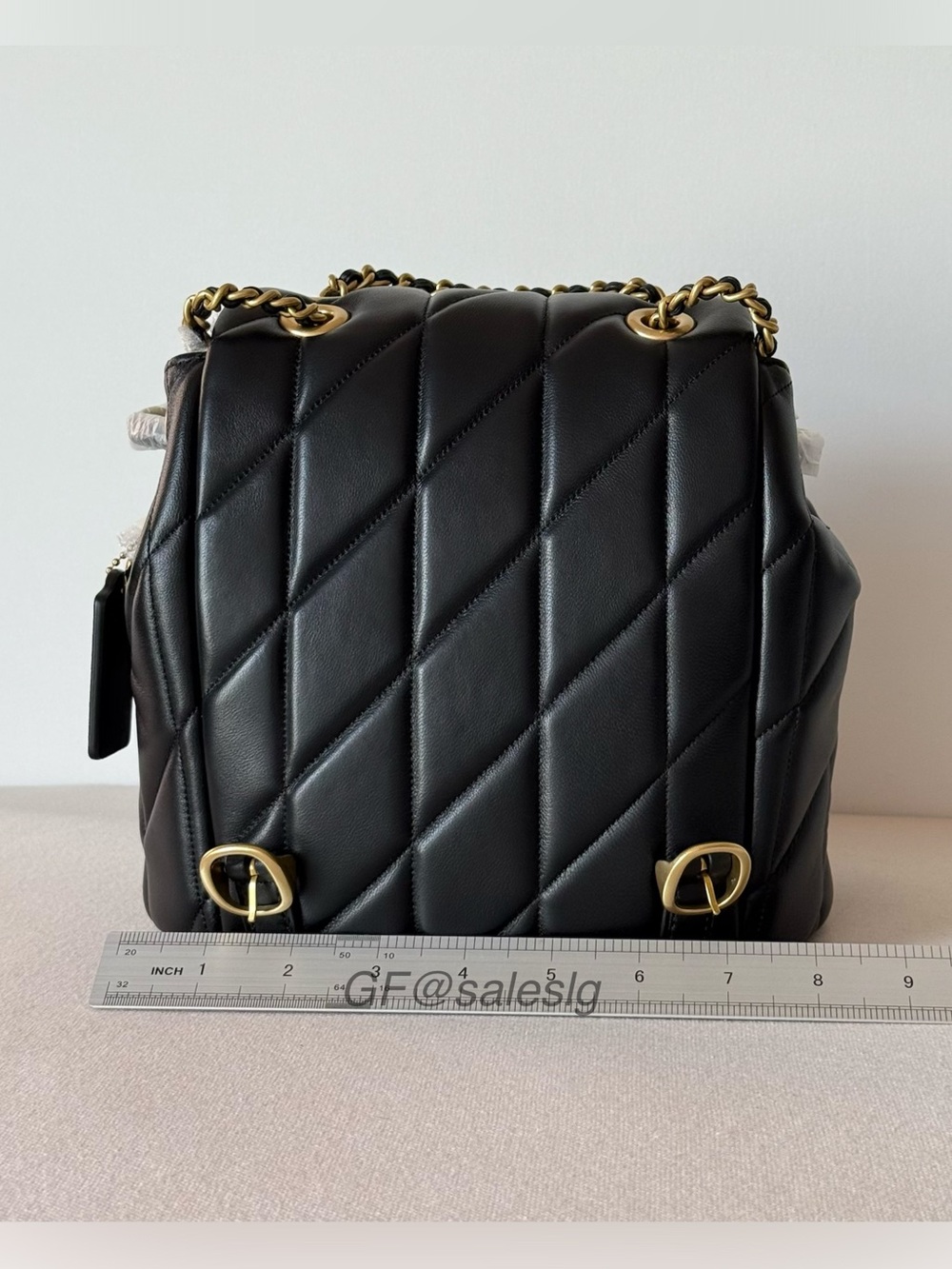 NWT Coach Tabby Quilted Nappa Leather Convertible Backpack CU076 Black Gold - Picture 13 of 16